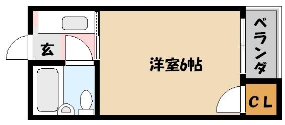 松本マンション(1K/4階)の間取り写真