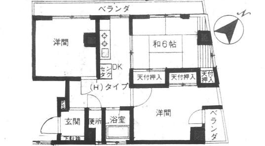 不二ビル(3DK/4階)の間取り写真