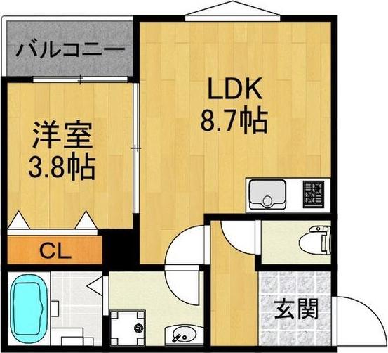 LE COCON一宮(1LDK/2階)の間取り写真