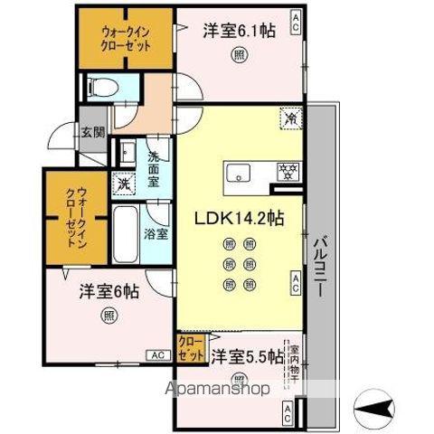トリシア長丘(3LDK/3階)の間取り写真