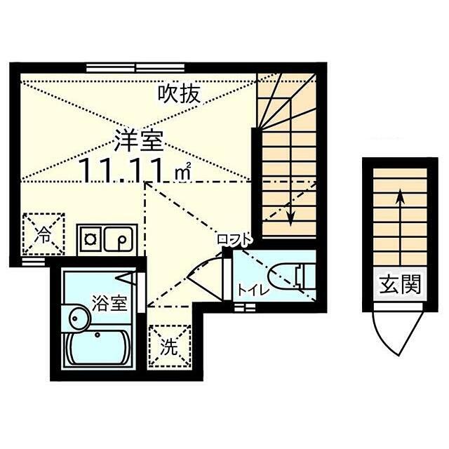 フォレスタ西小山(ワンルーム/2階)の間取り写真