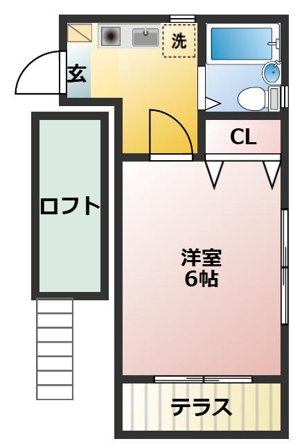 グレーシア所沢(1K/1階)の間取り写真