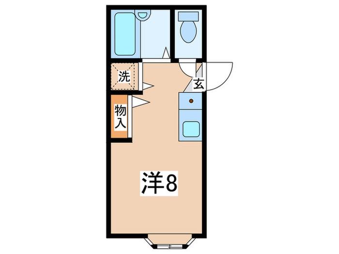 プラザK大倉山(ワンルーム/2階)の間取り写真
