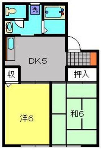 グリーンハイツ峰沢(2DK/2階)の間取り写真