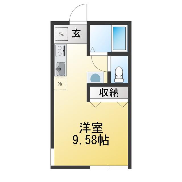 キャトルズ南矢名(ワンルーム/1階)の間取り写真