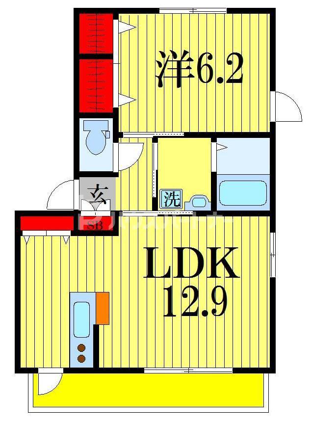 CINQ STELLA3(1LDK/2階)の間取り写真