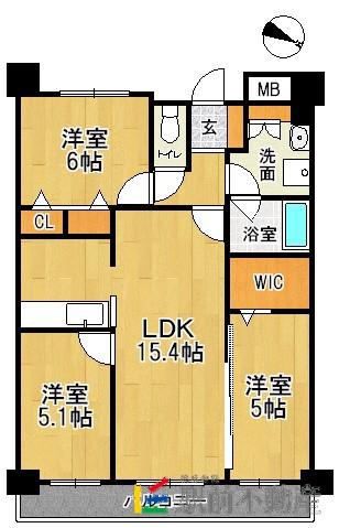 プライムメゾン セントラルパーク(3LDK/5階)の間取り写真
