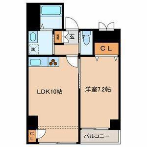 アルテール東日本橋(1LDK/6階)の間取り写真