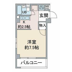 大林ビル(1K/1階)の間取り写真