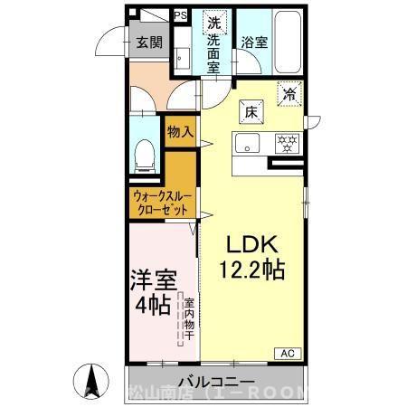 シャルル マリカ(1LDK/1階)の間取り写真