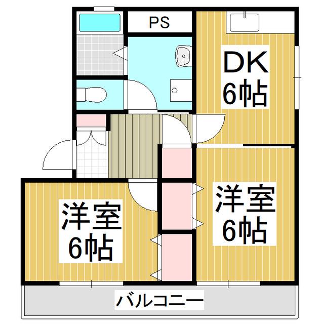 エステートマンション・センタープラザ1番館(2DK/2階)の間取り写真