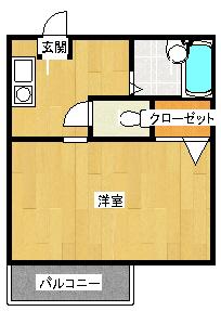 パール有野(1K/2階)の間取り写真