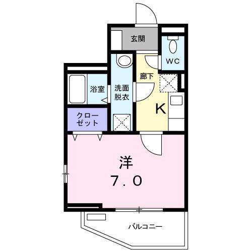 メゾンYS神楽坂(1K/4階)の間取り写真