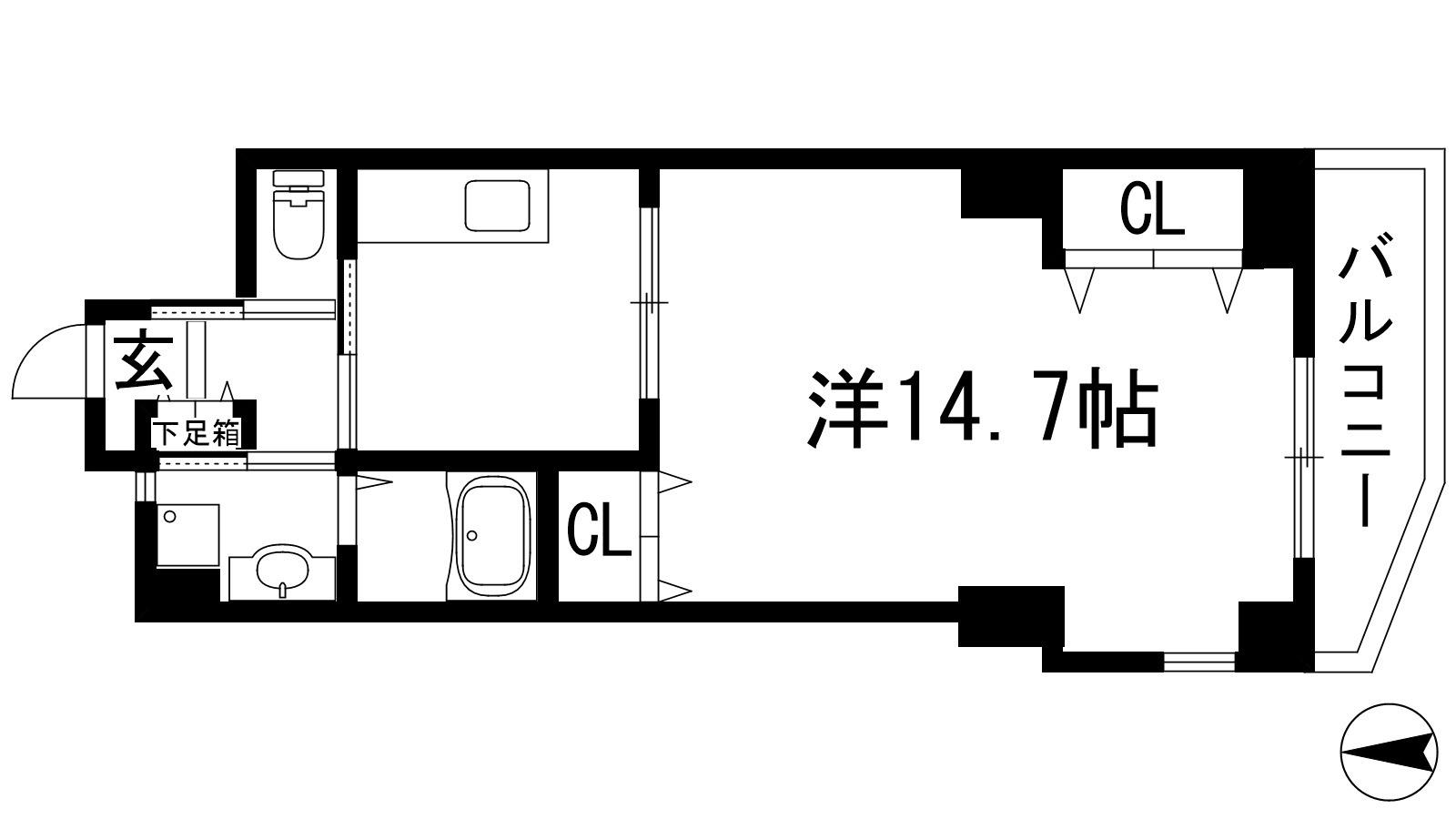 花屋敷日進ビル(1K/2階)の間取り写真