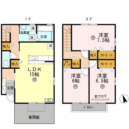 ルールフラーズ(3LDK/1階)の間取り写真