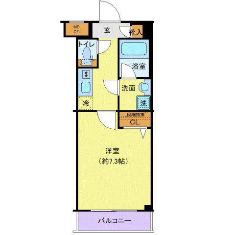 クレヴィスタ柴又(1K/2階)の間取り写真
