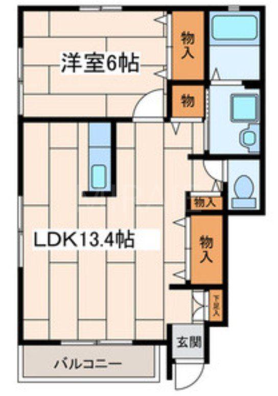 リビオン藤沢A(1LDK/1階)の間取り写真