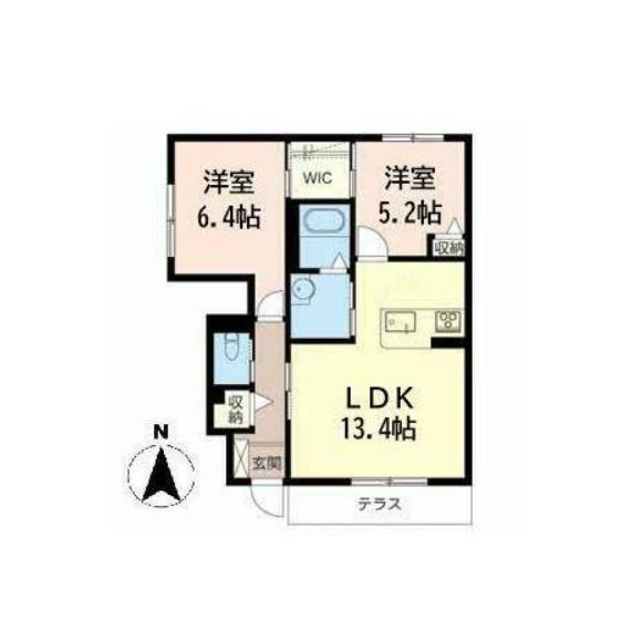 シャーメゾン阿保(2LDK/1階)の間取り写真