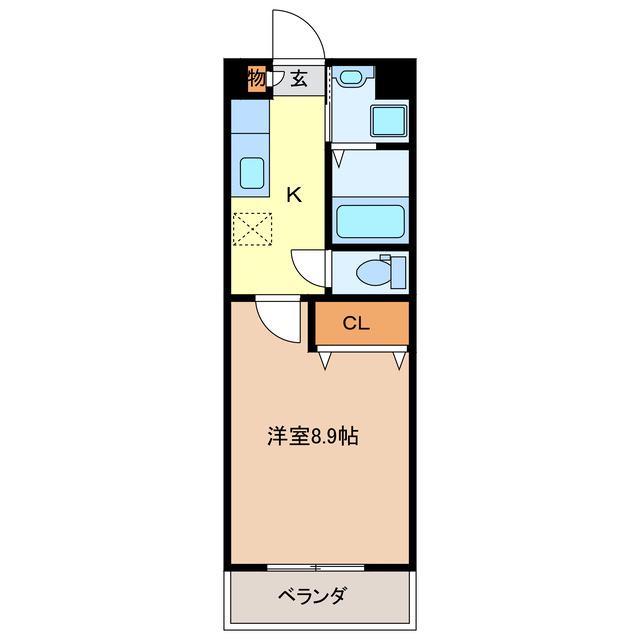 SCARLETZ(1K/2階)の間取り写真