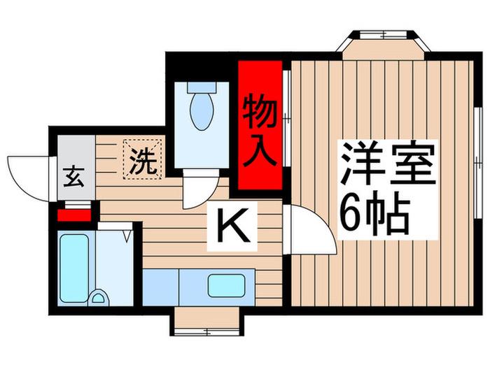 リエス蘇我(1K/2階)の間取り写真