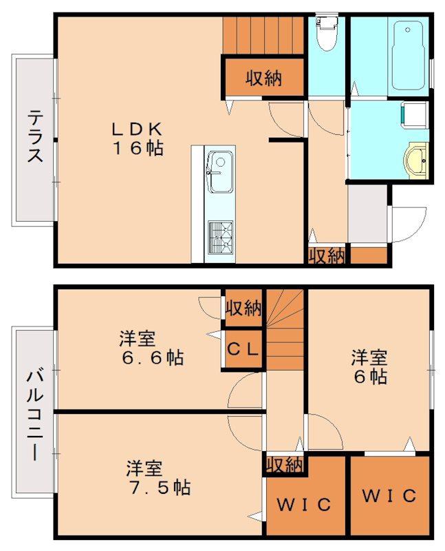 コンフォール・エトー(3LDK/1階)の間取り写真