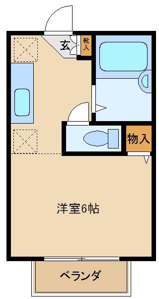 サニーコート秀和(1K/1階)の間取り写真