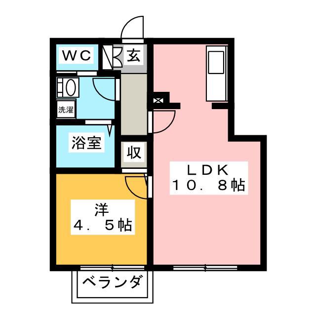 ラヴェール(1LDK/2階)の間取り写真