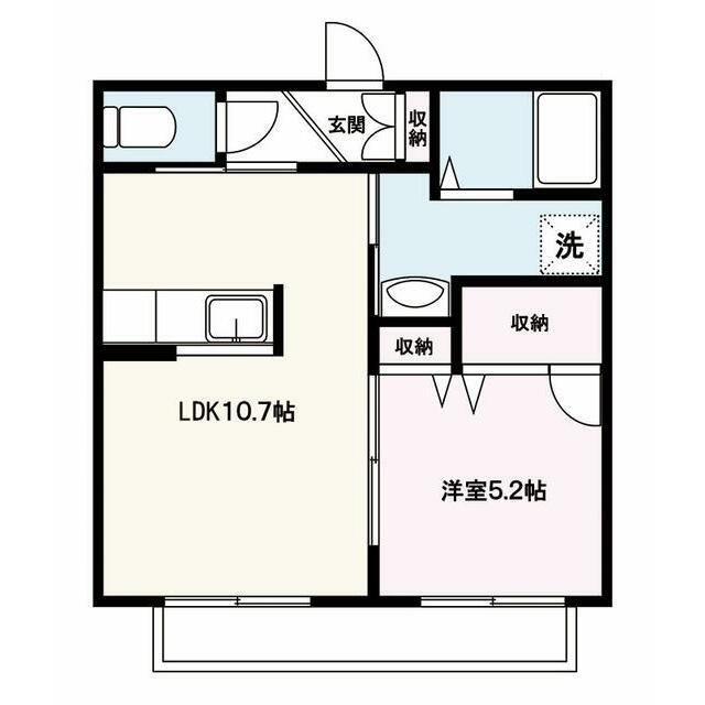 ロータス(1LDK/2階)の間取り写真
