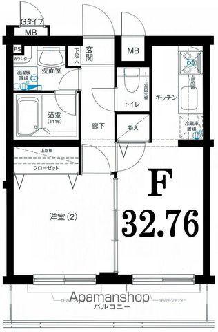 グリフォーネ横浜岡野公園(1DK/2階)の間取り写真