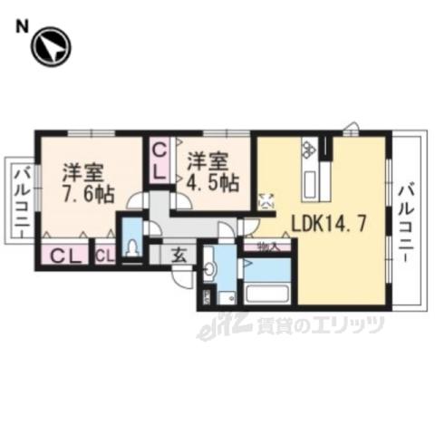 さくらテラス(2LDK/2階)の間取り写真