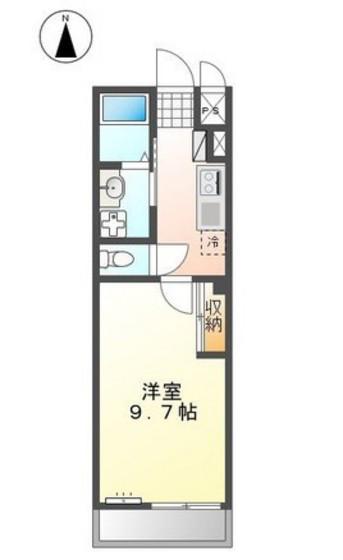 ハイツ T AND T(1K/2階)の間取り写真