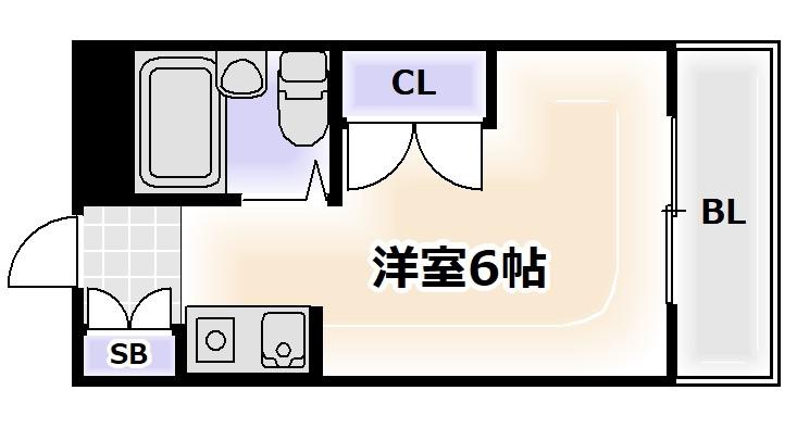 大国町池田マンション(ワンルーム/11階)の間取り写真