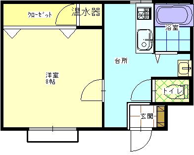 コーポソレイユ(1K/2階)の間取り写真