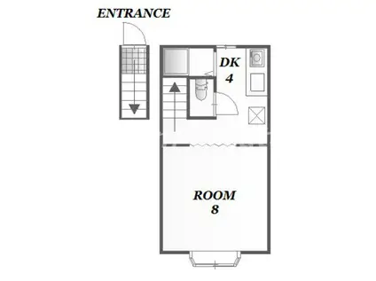 ラ・メルローソ2号(1DK/2階)の間取り写真