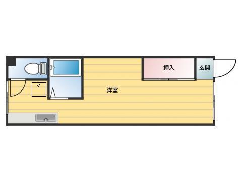 青木文化(ワンルーム/2階)の間取り写真