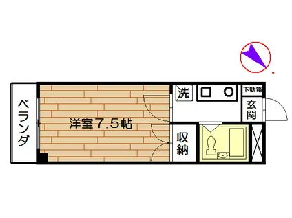 御料ビル(1K/4階)の間取り写真