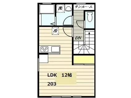 マグノリア(ワンルーム/2階)の間取り写真