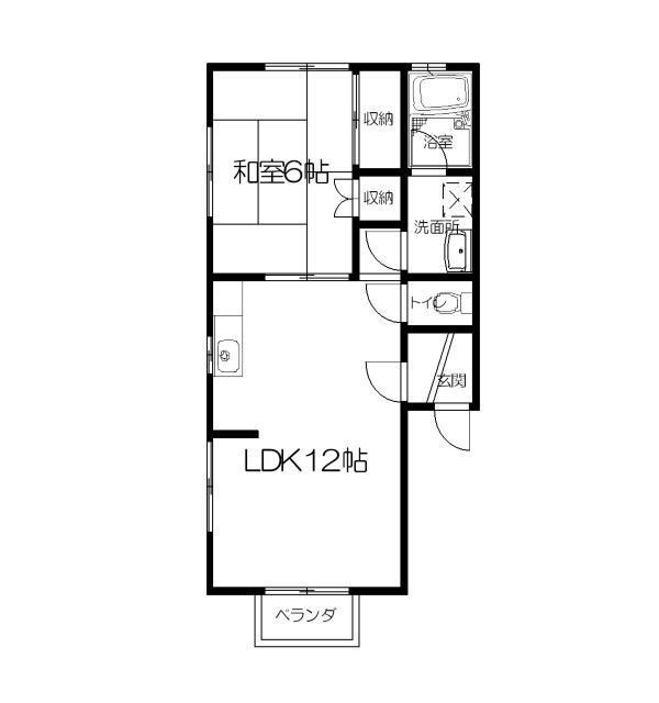 アメニティプラザキムラ(1LDK/2階)の間取り写真