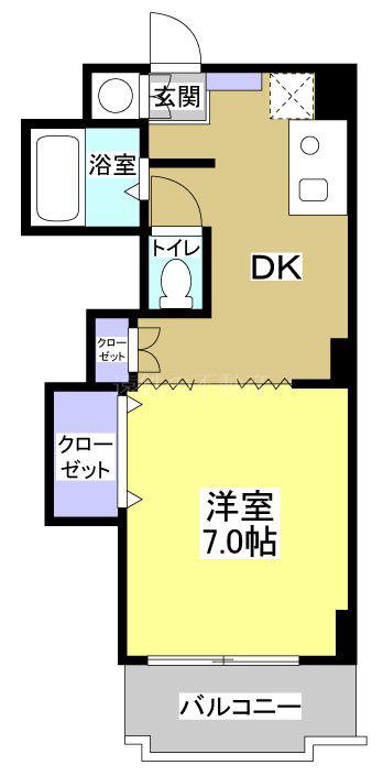タウンファイブ(1DK/5階)の間取り写真