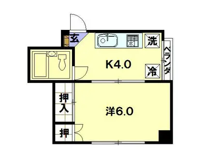 桜音ちとせ(1K/4階)の間取り写真