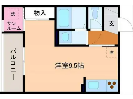 クレール・ド・龍助(ワンルーム/3階)の間取り写真