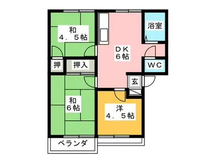 サンレピュート伊藤(3DK/2階)の間取り写真