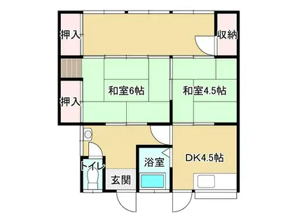 大字今津(2DK/1階)の間取り写真