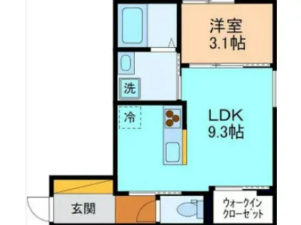 富山地鉄不二越上滝 大泉駅(富山) 徒歩25分 2階建 築3年(1LDK/2階)の間取り写真