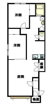 レジーナB(2LDK/1階)の間取り写真