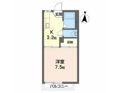 メゾンドール八幡(1K/1階)の間取り写真