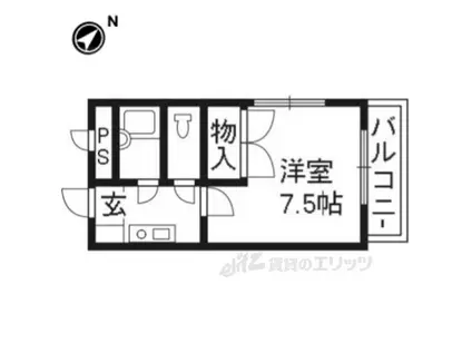 第6レジデンス春田(1K/2階)の間取り写真