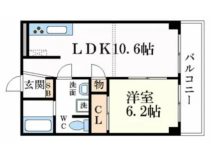 ディオミオ(1LDK/3階)の間取り写真