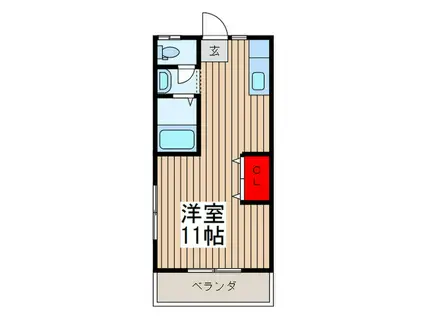 サニーコート(ワンルーム/1階)の間取り写真