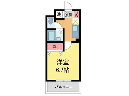 COLLECTION甲東園(1K/1階)の間取り写真